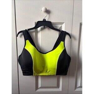 Livi Active High-Impact Women's Sports Bra - Neon Yellow/Black Size 46DD